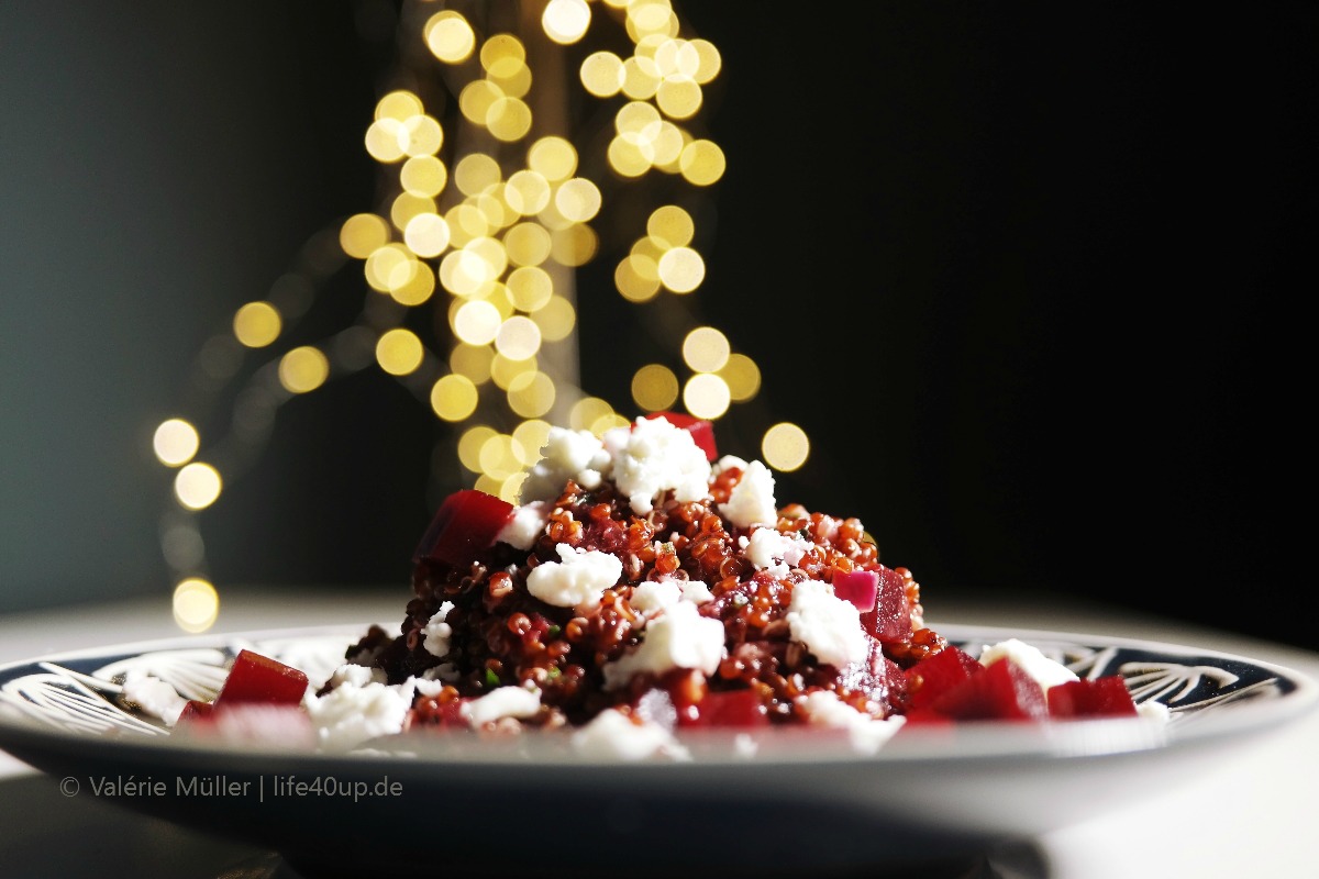 Quinoa-Salat mit Rote Bete und Feta 5:2 Diät Teilfasten Intermittierendes Fasten