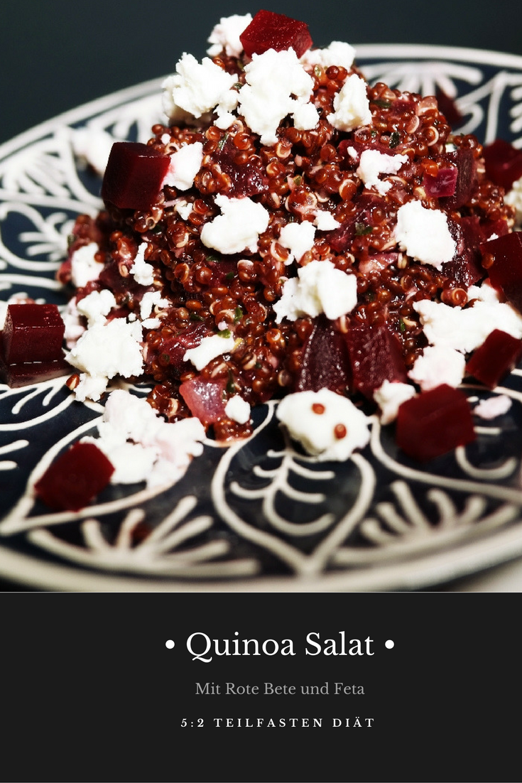 Quinoa-Salat mit Rote Bete und Feta 5:2 Diät Teilfasten Intermittierendes Fasten